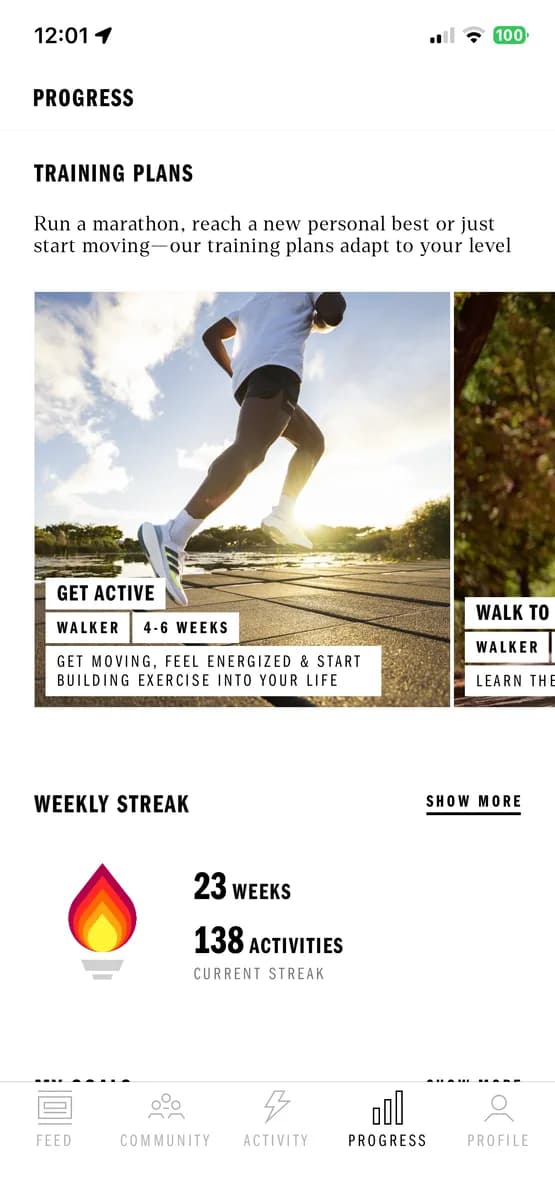 adidas Running activity tracker with GPS map