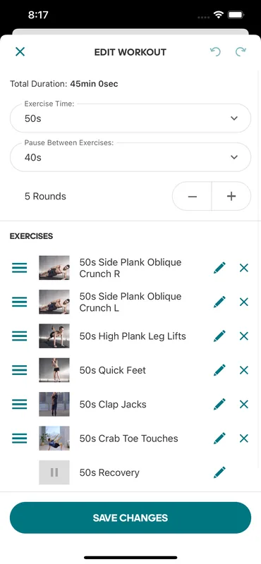 The Workout Creator — assembling a custom workout